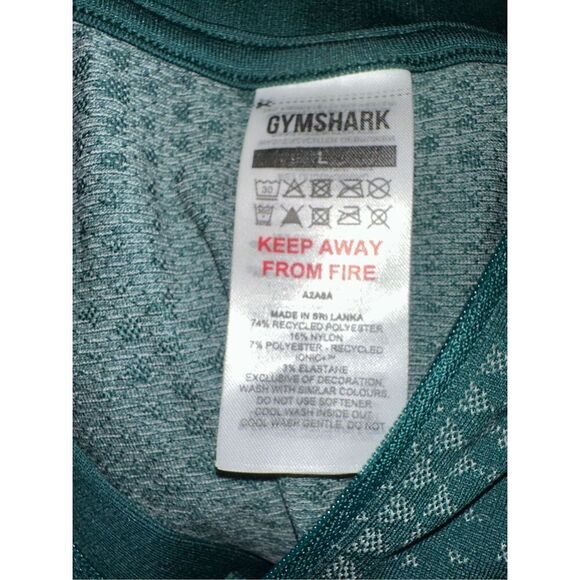 GYMSHARK Jacket Mens Large Slim Green 1/4 Zip Pullover Seamless Sport Gym woodla - Picture 6 of 6